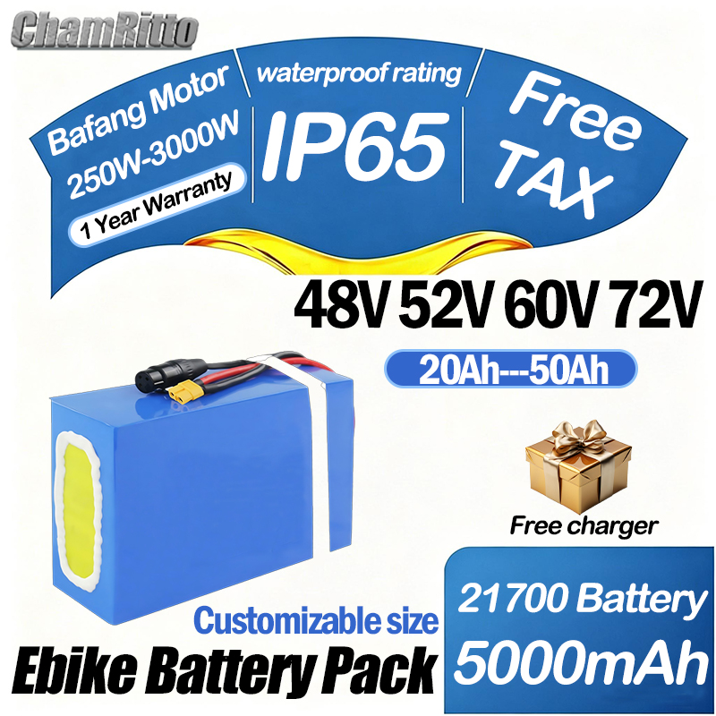 60V 30Ah 21700 Battery Pack - Аккумулятор для электровелосипеда 60В 72В 2000Вт,