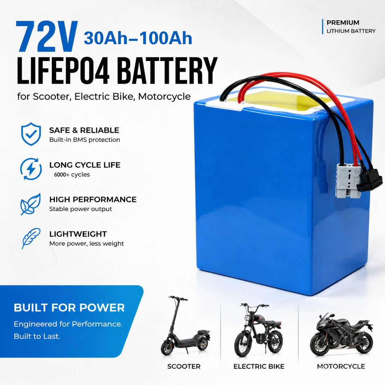 72V 30Ah Lifepo4 Battery Pack - Литиевая батарея LiFePO4 72В 50Ач 60Ач