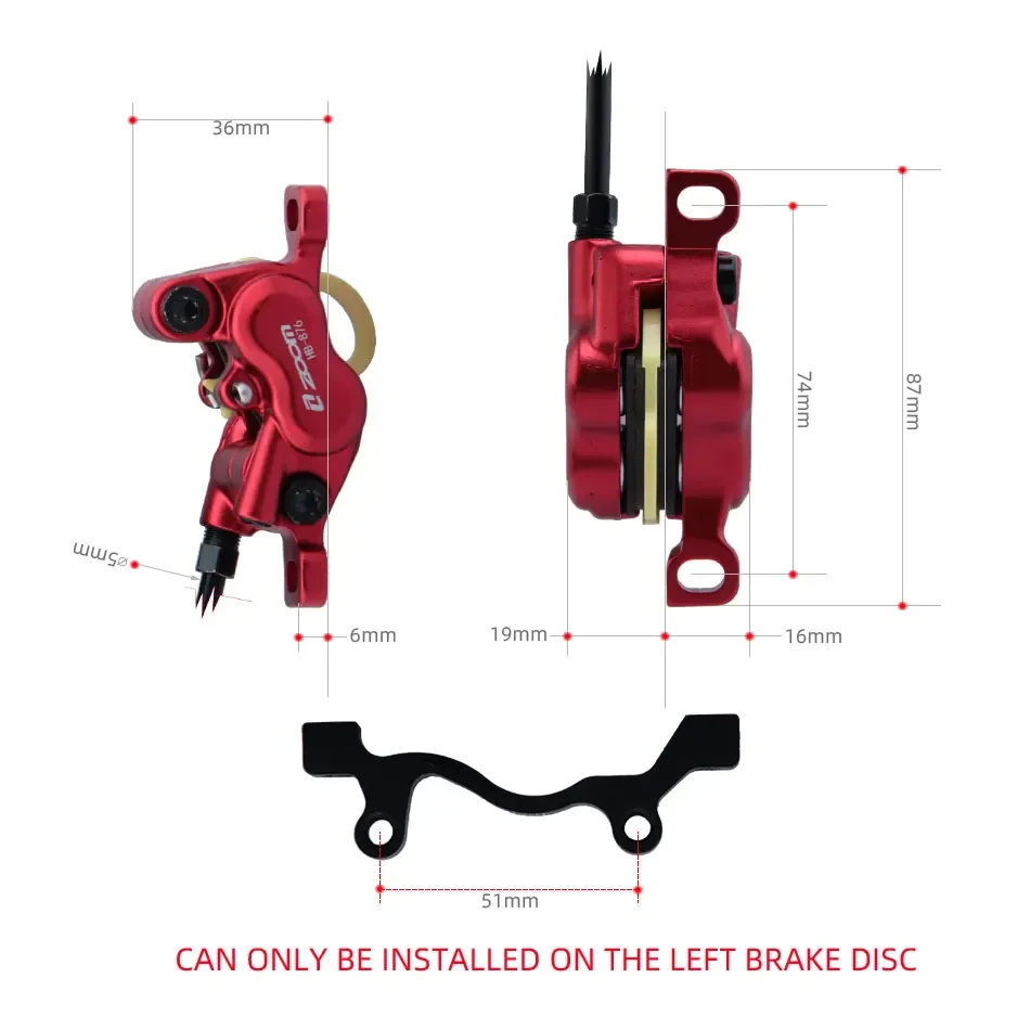 Складной Гидравлический Тормоз – обзор и цена Zoom Hydraulic Brake 4 Piston E-Scooter